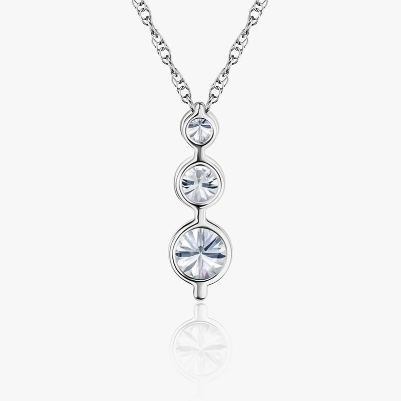 New Earth Lab Diamond 3-Stone Necklace 1 ctw (white gold)